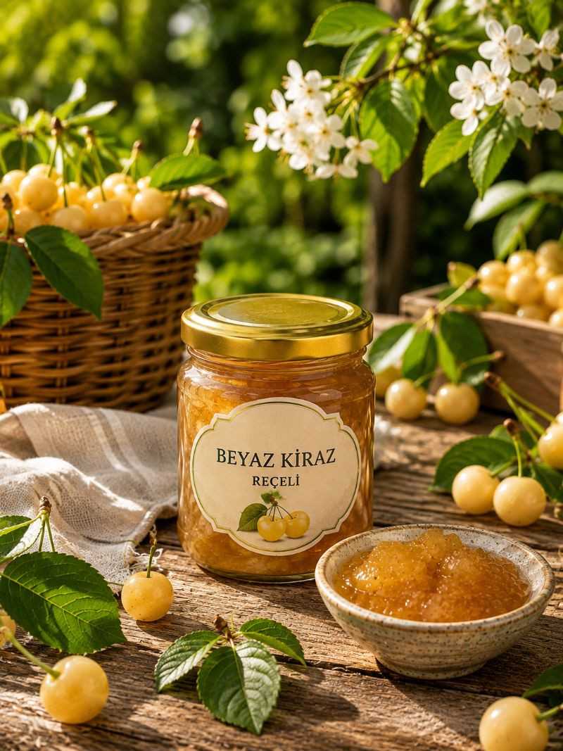Beyaz Kiraz Reçeli 420 gr - Ayşeli Köy Ürünleri